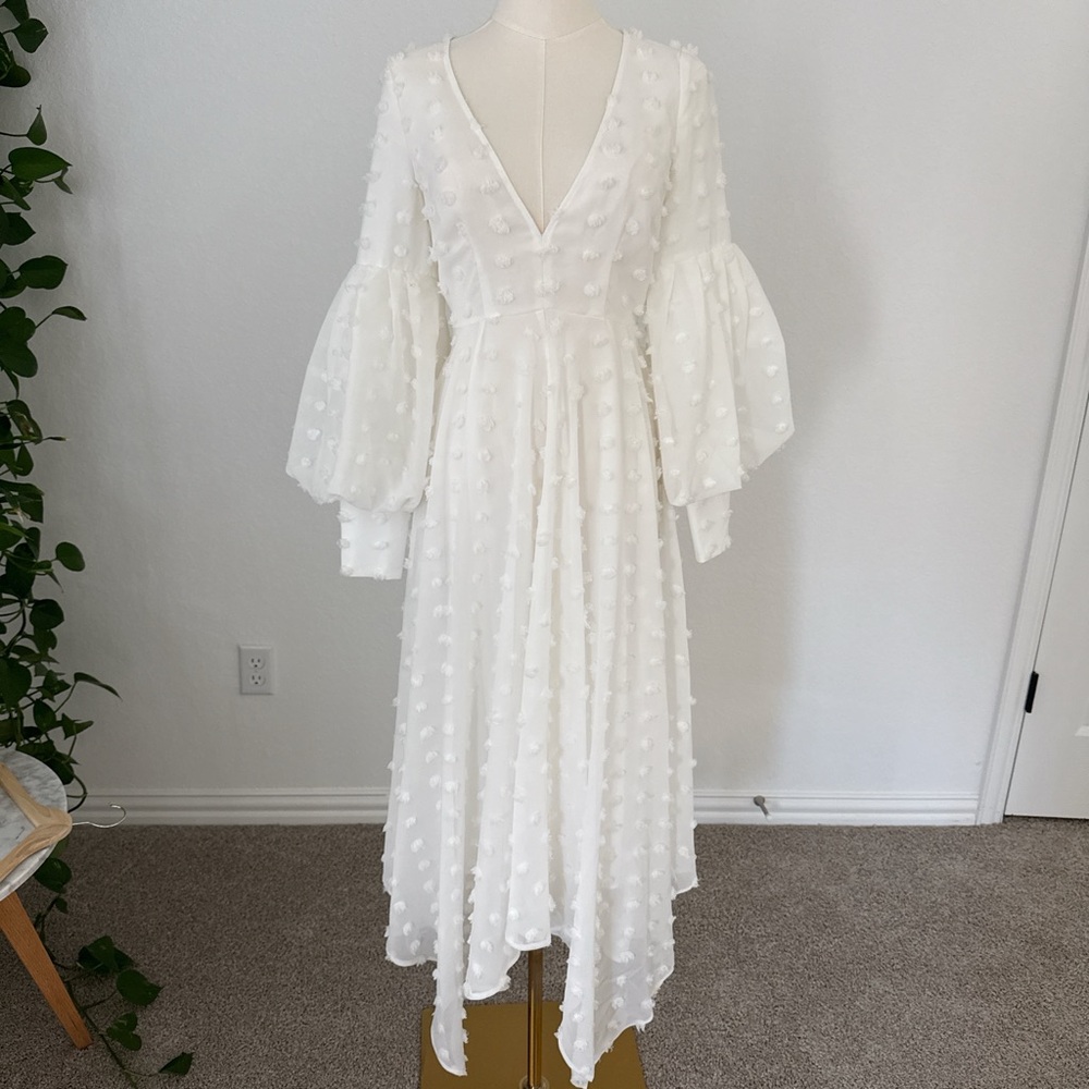 ASOS NWT White Dress W Balloon Sleeves